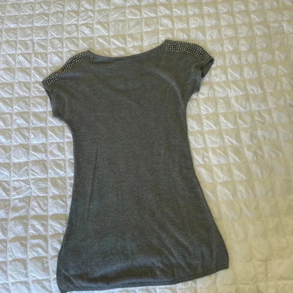 Express gray rhinestones soft knit top - Picture 6 of 8
